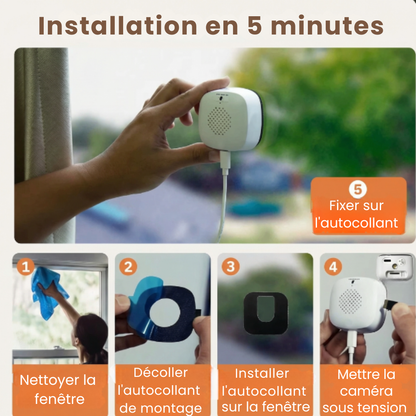 Jayliva Caméra de sécurité pour fenêtre à domicile